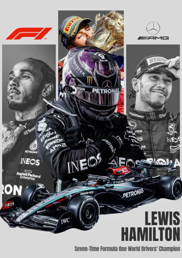 Lewis Hamilton Race Edition | A4 Poster