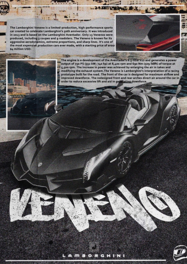 Lamborghini Veneno | A4 Poster